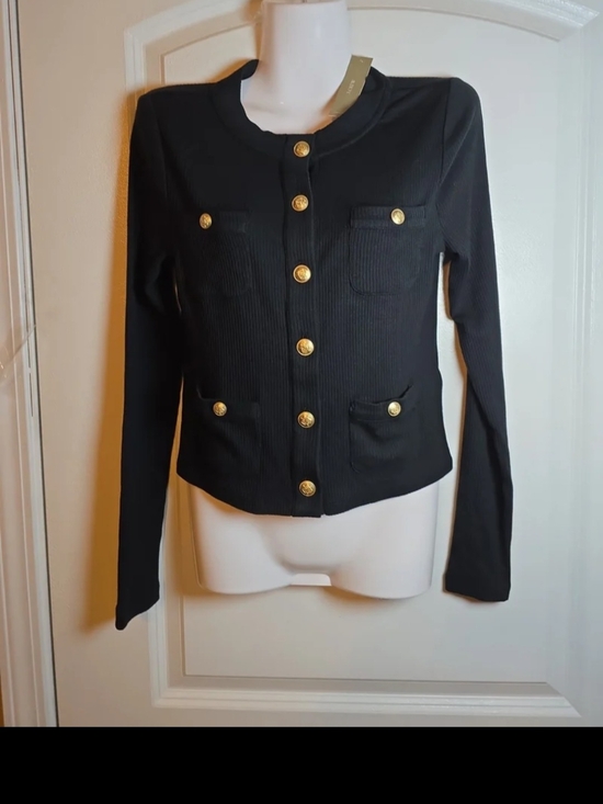 J. Crew Jackets & Blazers - NWT! J.Crew ribbed classy sweater with gold tone buttons RETAIL $80